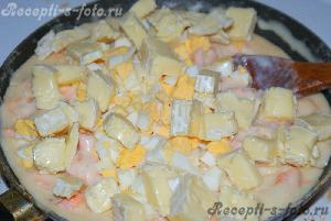 Картофельная запеканка с рыбой и сыром